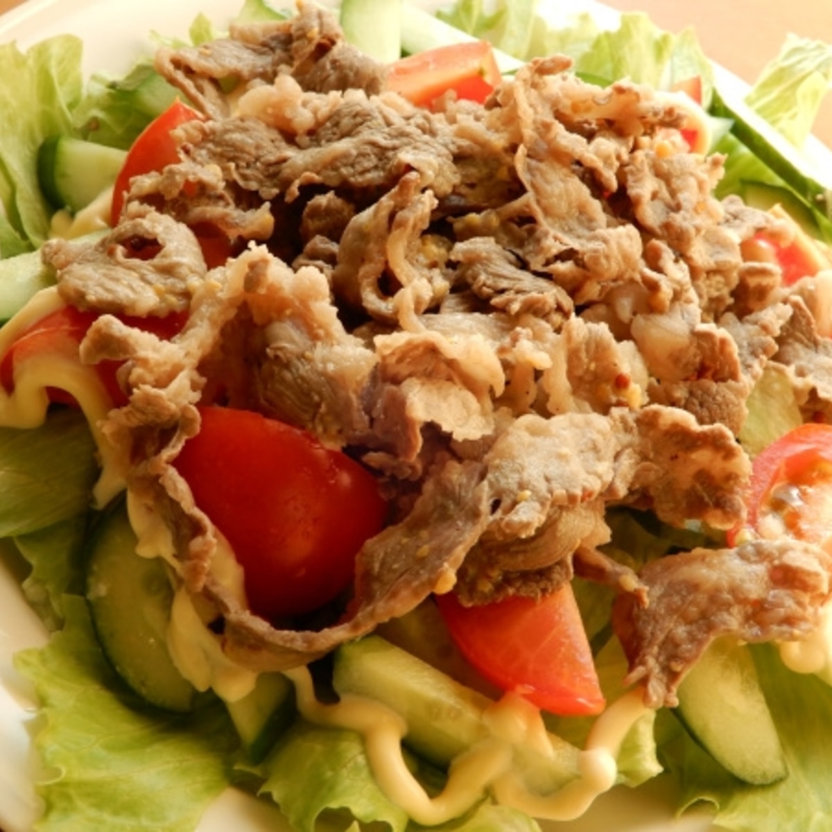 牛肉切り落とし ダイエットサラダ 粒マスタード レシピ 作り方 By ジョン リーバス 楽天レシピ